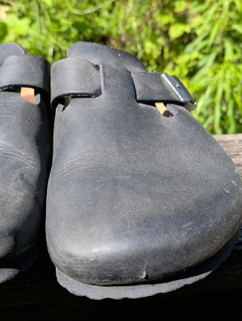 Birkenstock Black Leather Buckled Clog - Picture 8 of 10
